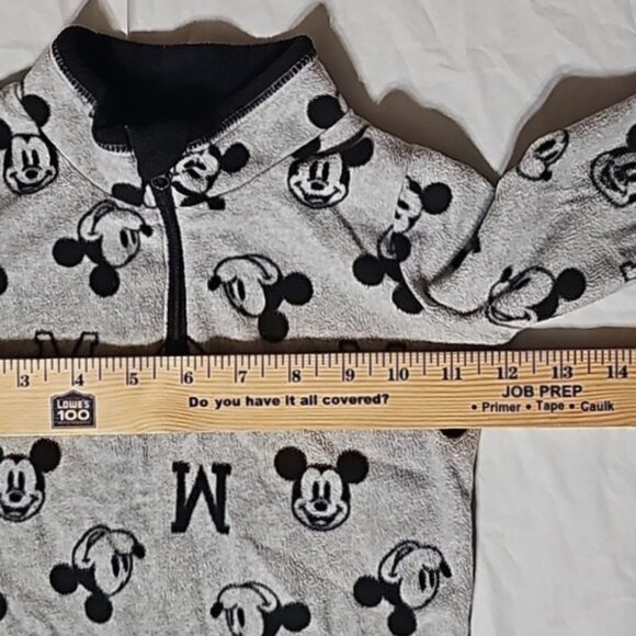 Disney Jumping Beans Size 12 Months Gray 1/4 Zip Mickey Patterned Pullover Top - Picture 9 of 11